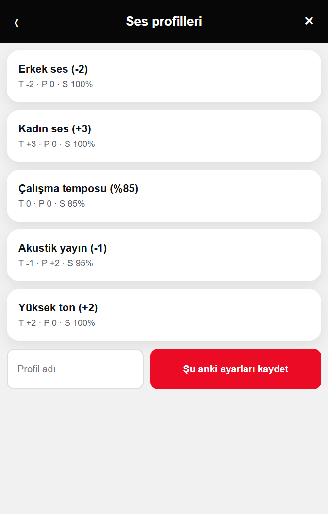 Kişisel ses profilleri